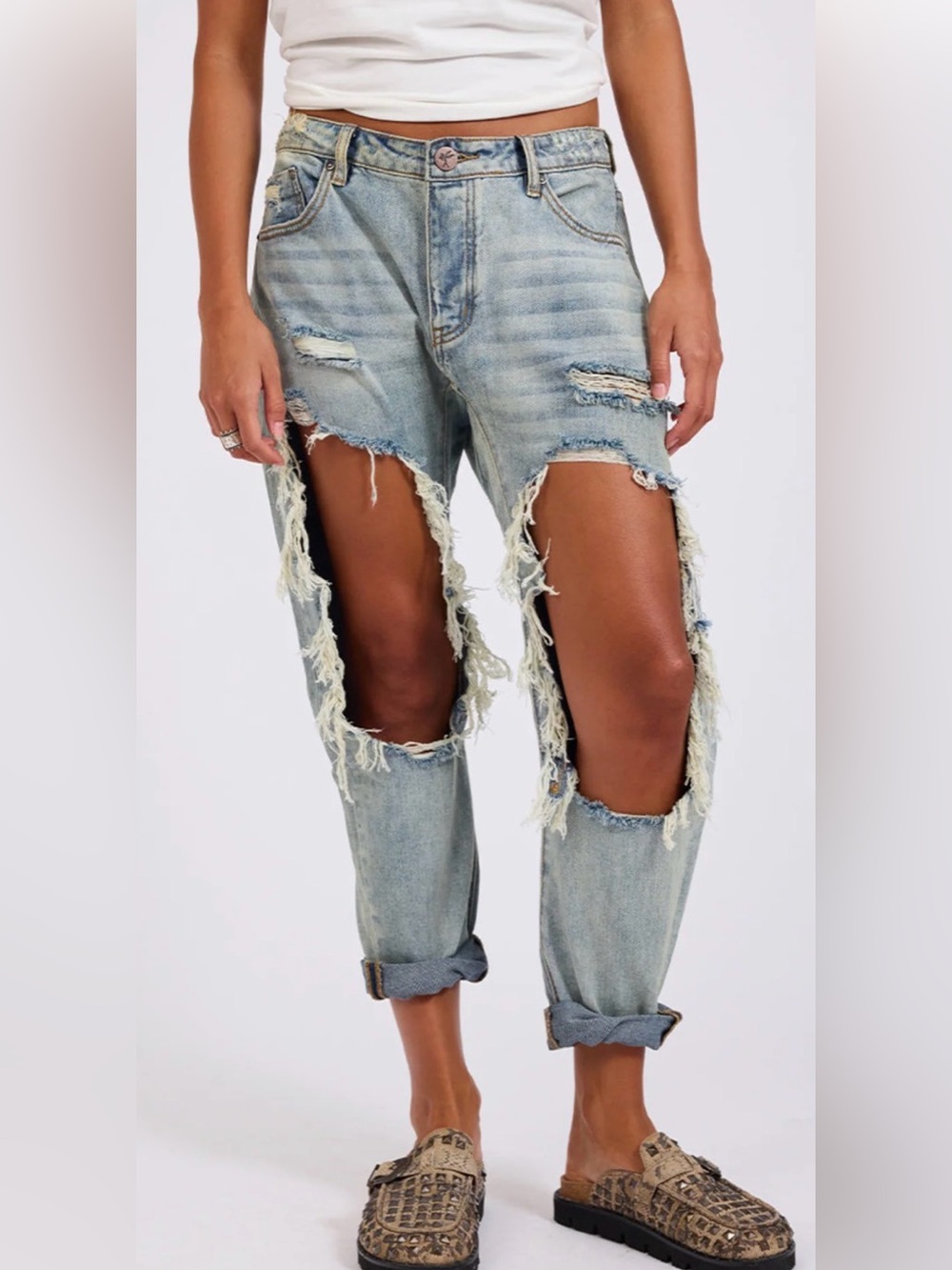 NWT Authentic One Teaspoon Saints Low Waist Boyfriend Jeans